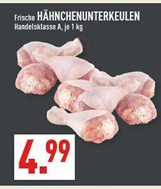 Frische HÄHNCHENUNTERKEULEN Handelsklasse A, je 1 kg