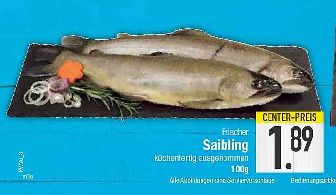 Frischer Saibling Küchenfertig ausgenommen 100g