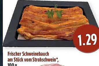 Frischer Schweinebauch am Stück vom Strohschwein*