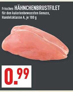 Frisches HÄHNCHENBRUSTFILET für den kalorienbewussten Genuss, Handelsklasse A, je 100 g