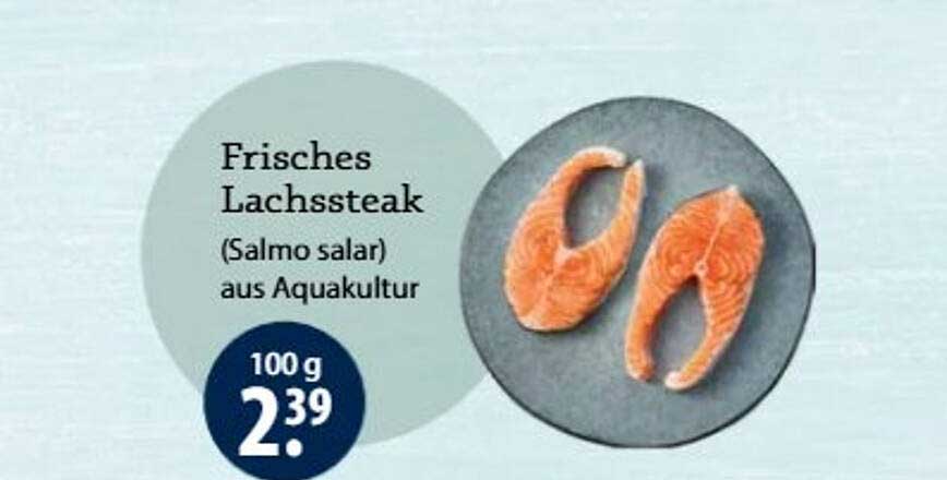 Frisches Lachssteak (Salmo salar) aus Aquakultur
