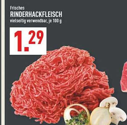 Frisches RINDERHACKFLEISCH vielseitig verwendbar, je 100 g