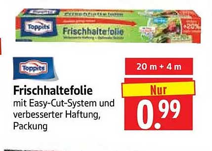 Frischhaltefolie mit Easy-Cut-System und verbesserter Haftung, Packung