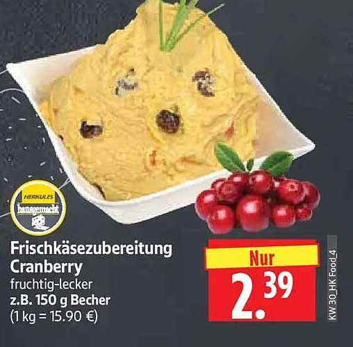Frischkäsezubereitung Cranberry