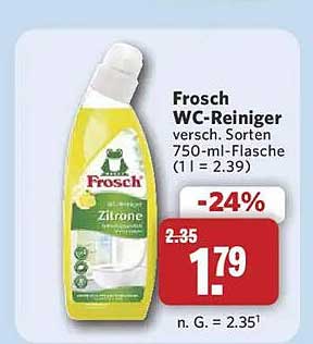 Frosch WC-Reiniger verschieden. Sorten 750-ml-Flasche (1 l = 2.39)