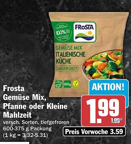 Frosta Gemüse Mix, Pfanne oder Kleine Mahlzeit