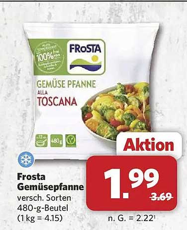 Frosta Gemüsepfanne versch. Sorten 480-g-Beutel (1 kg = 4.15)