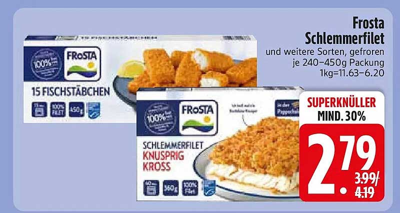Frosta Schlemmerfilet und weitere Sorten, gefroren je 240–450g Packung