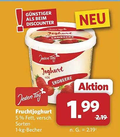 Fruchtjoghurt 5 % Fett, versch. Sorten 1-kg-Becher