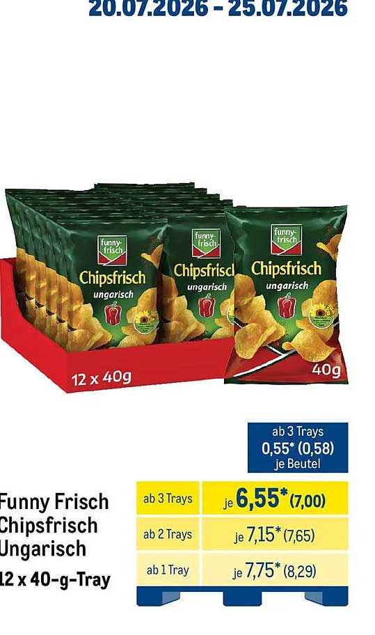 Funny Frisch Chipsfrisch Ungarisch 12 x 40-g-Tray