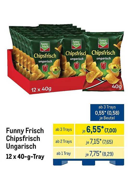 Funny Frisch Chipsfrisch Ungarisch 12 x 40-g-Tray