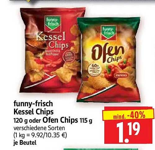 funny-frisch Kessel Chips 120 g oder Ofen Chips 115 g verschiedene Sorten