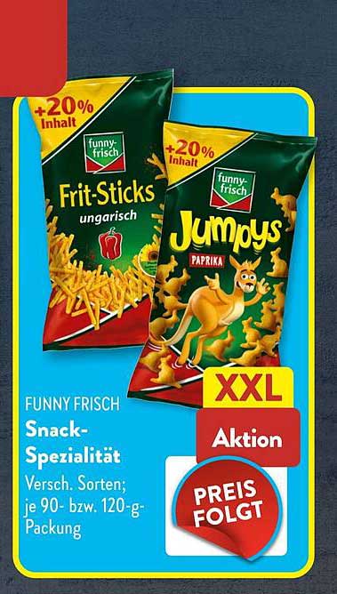 FUNNY FRISCH Snack-Spezialität Versch. Sorten; je 90- bzw. 120-g-Packung