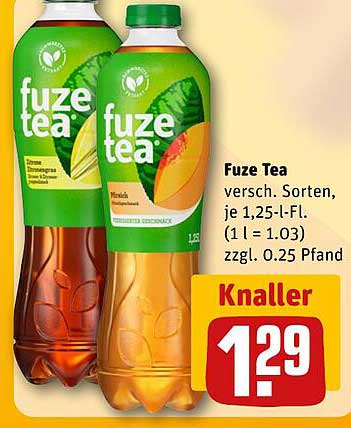 Fuze Tea versch. Sorten, je 1,25-l-Fl. (1 l = 1.03) zzgl. 0.25 Pfand