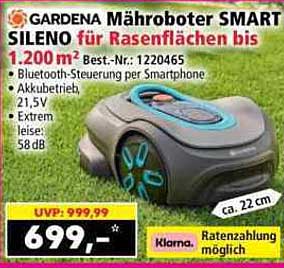 GARDENA Mähroboter SMART SILENO für Rasenflächen bis 1.200 m²