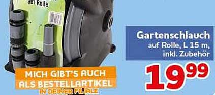 Gartenschlauch auf Rolle, L 15 m, inkl. Zubehör