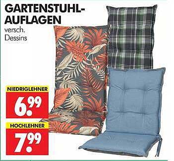 GARTENSTUHL-AUFLAGEN versch. Dessins