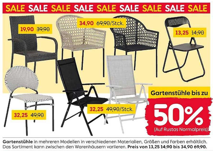 Gartenstühle bis zu 50%