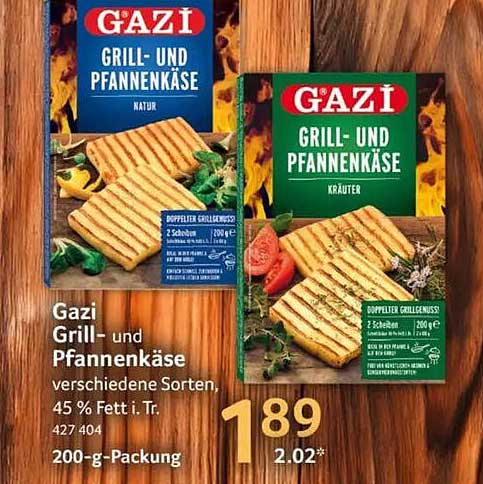 Gazi Grill- und Pfannenkäse verschiedene Sorten, 45 % Fett i. Tr. 200-g-Packung