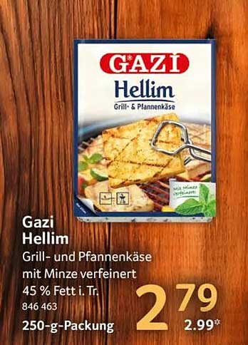 Gazi Hellim Grill- und Pfannenkäse mit Minze verfeinert 45 % Fett i. Tr. 250-g-Packung
