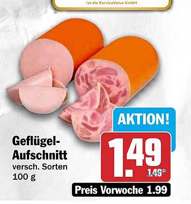 Geflügel-Aufschnitt versc. Sorten 100 g