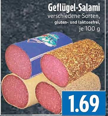 Geflügel-Salami verschiedene Sorten, gluten- und laktosefrei, je 100 g