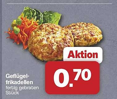 Geflügelfrikadellen fertig gebraten Stück