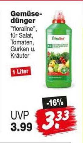 Gemüsedünger "floraline", für Salat, Tomaten, Gurken u. Kräuter
