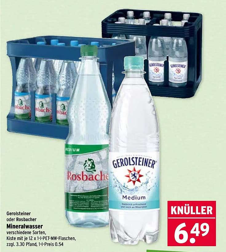 Gerolsteiner oder Rosbacher Mineralwasser