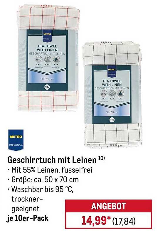 Geschirrtuch mit Leinen