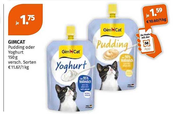 GIMCAT Pudding oder Yoghurt 150 g vers. Sorten