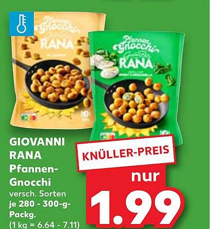 GIOVANNI RANA Pfannen-Gnocchi versch. Sorten je 280 - 300-g-Packg. (1 kg = 6.64 - 7.11)