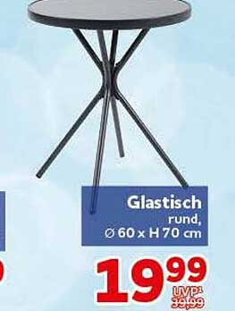 Glastisch rund Ø 60 x H 70 cm