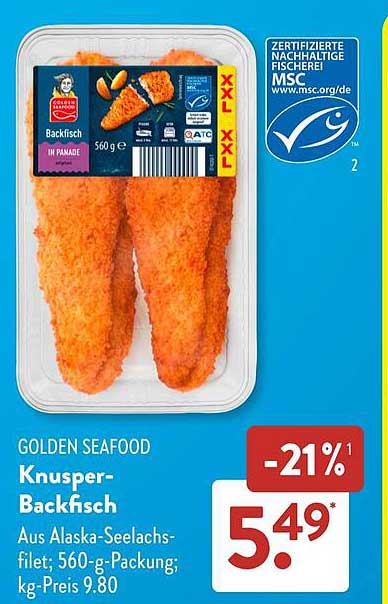GOLDEN SEAFOOD Knusper-Backfisch
