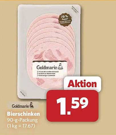 Goldmarie Bierschinken 90-g-Packung (1 kg = 17.67)