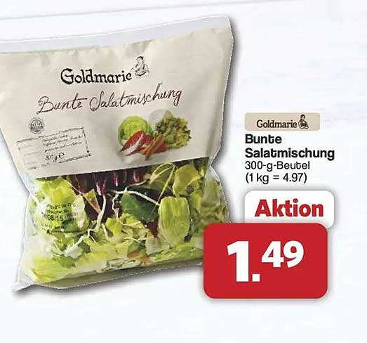 Goldmarie Bunte Salatmischung 300-g-Beutel (1 kg = 4.97)