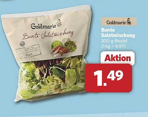 Goldmarie Bunte Salatmischung 300-g-Beutel (1 kg = 4.97)