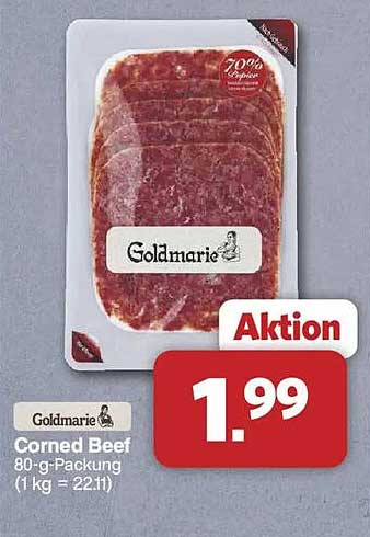 Goldmarie Corned Beef 80-g-Packung (1 kg = 22,2tl)