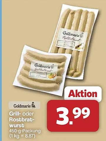 Goldmarie Grill- oder Rostbratwurst 450-g-Packung (1 kg = 8.87)