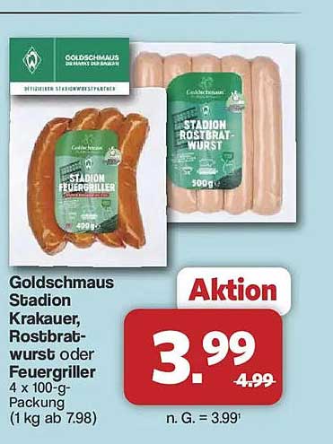 Goldschmaus Stadion Krakauer, Rostbratwurst oder Feuergriller