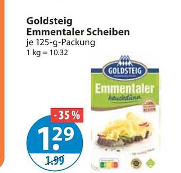 Goldsteig Emmentaler Scheiben je 125-g-Packung