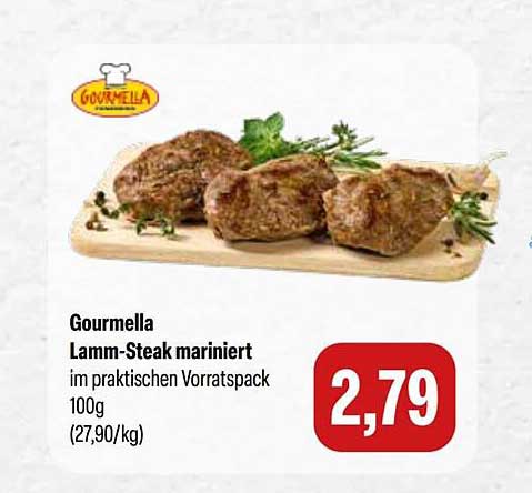 Gourmella Lamm-Steak mariniert im praktischen Vorratspack 100g (27,90/kg)