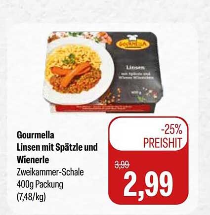 Gourmella Linsen mit Spätzle und Wienerle