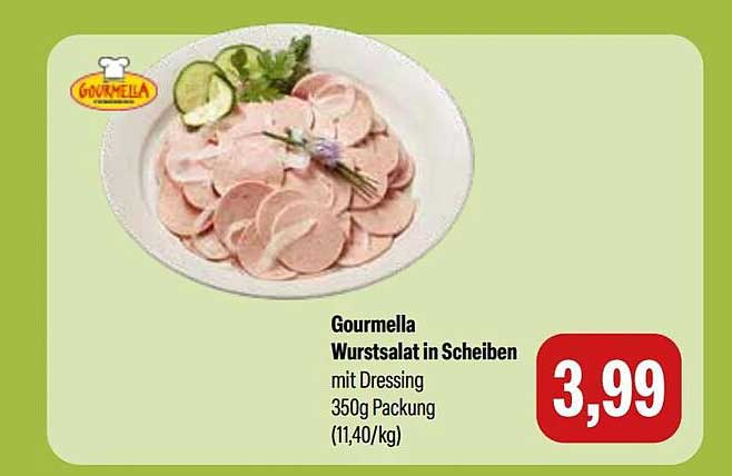 Gourmella Wurstsalat in Scheiben mit Dressing 350g Packung (11,40/kg)