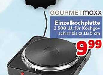 GOURMETmaxx Einzelkochplatte 1.500 W, für Kochtopf bis Ø18,5 cm