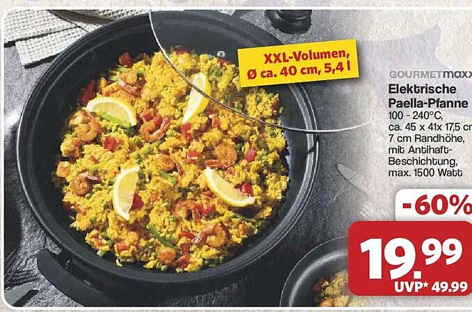 GOURMETmaxx Elektrische Paella-Pfanne