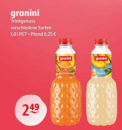 granini Trinkgenuss verschiedene Sorten 1,0 l PET + Pfand 0,25 €