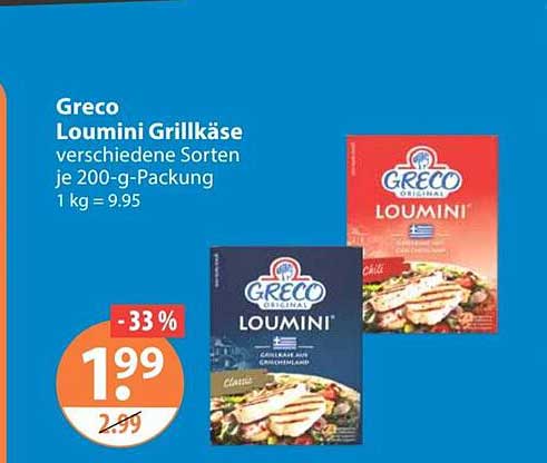Greco Loumini Grillkäse verschiedene Sorten je 200-g-Packung 1 kg = 9.95