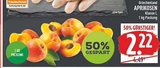 Griechenland APRIKOSEN Klasse I, 1 kg Packung