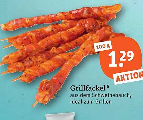 Grillfackel 6 aus dem Schweinebauch, ideal zum Grillen